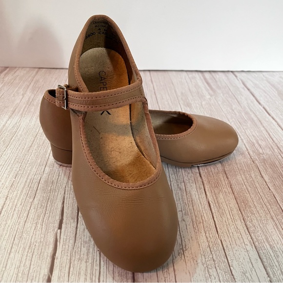 Capezio 3800 Leather Mary Jane Caramel Tap Shoes Women's Sz 4, Child Sz 2 - 2.5 - Picture 13 of 14